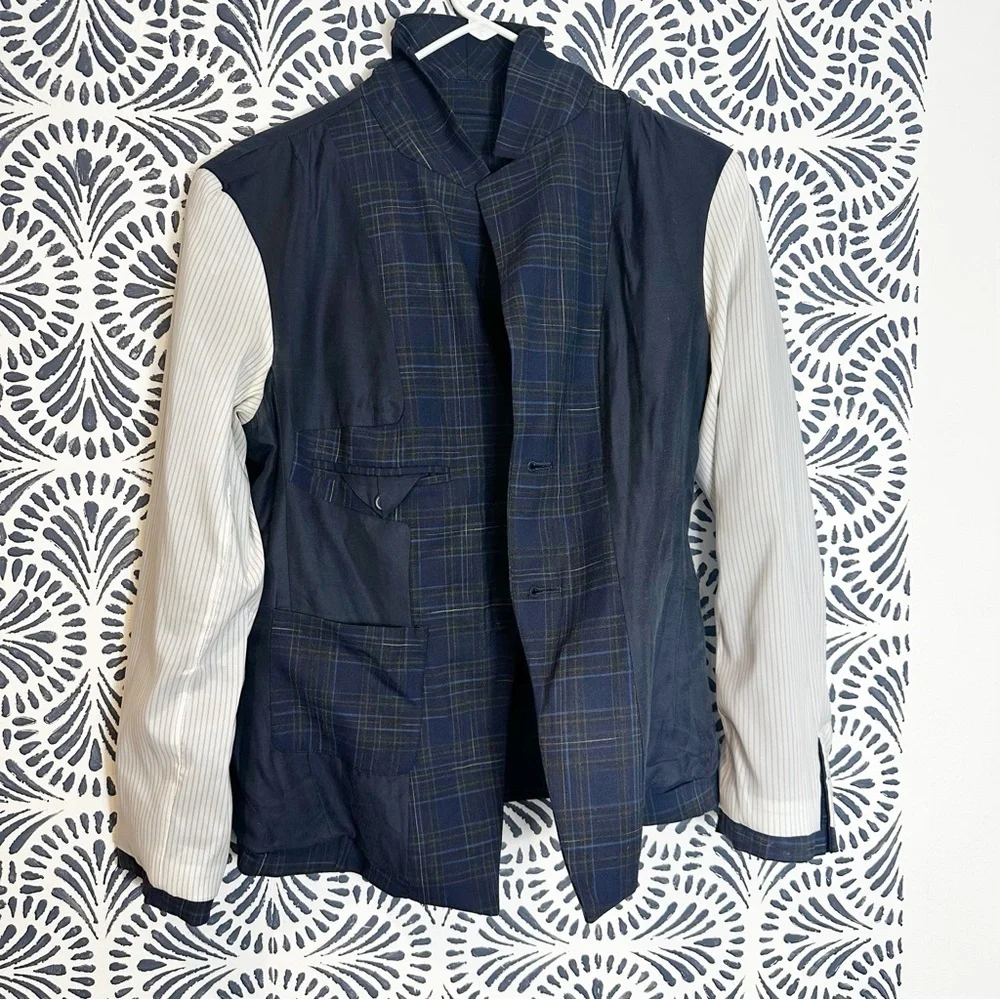 MM. Lafleur Plaid Virgin Wool Blend Business Blazer - Picture 7 of 16